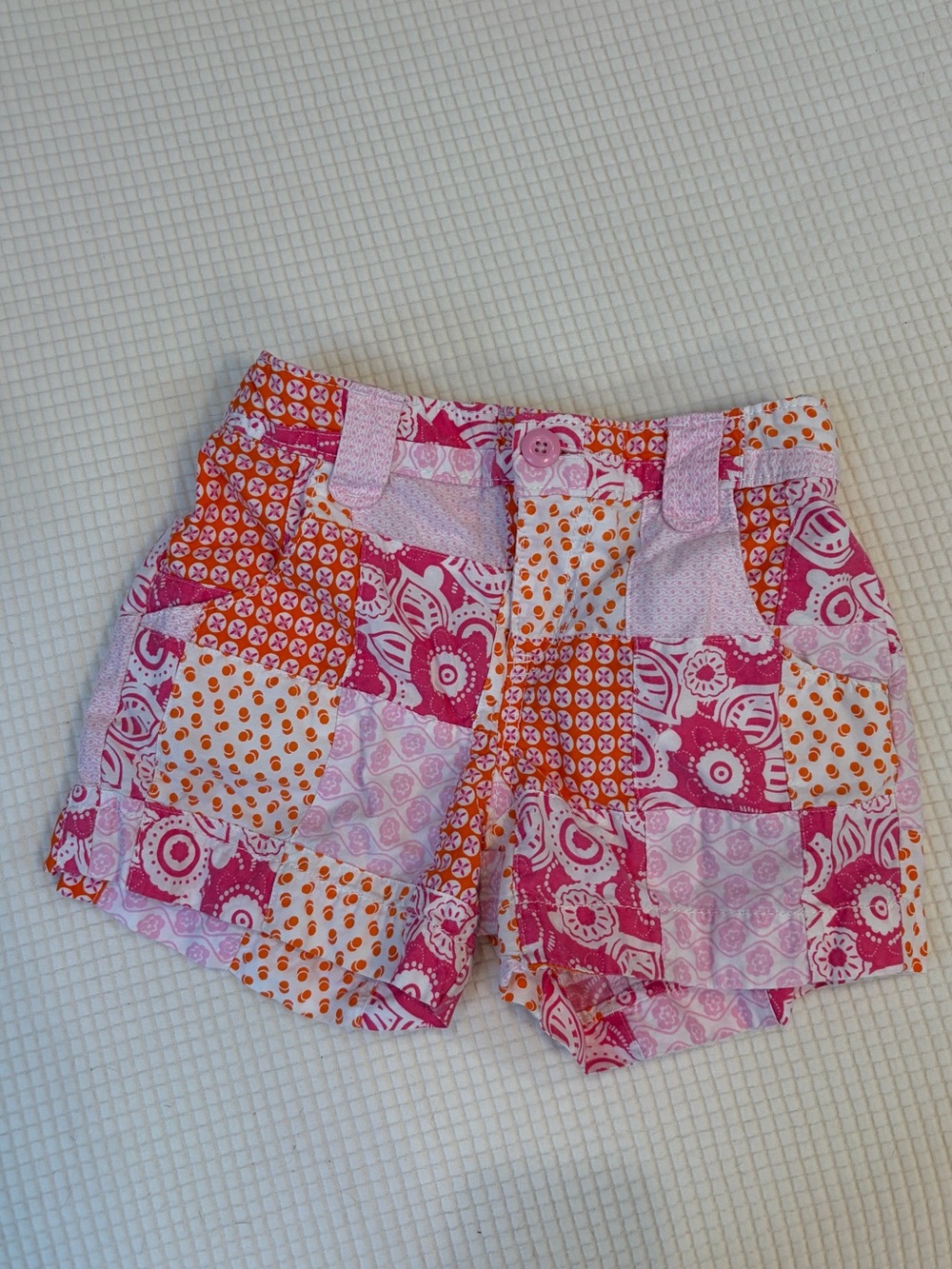 Y2K Pink & Orange Patchwork Cotton Shorts